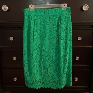 J crew lace pencil skirt